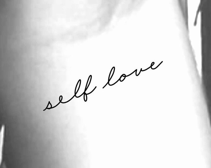 Self Love Temporary Tattoo / handwriting tattoo