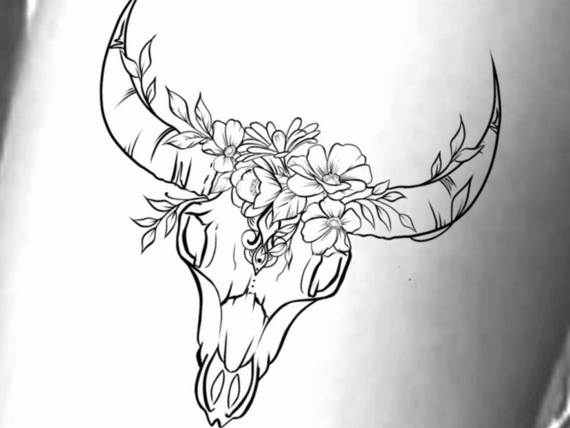 Vintage bull tattoo ink sketch Royalty Free Vector Image