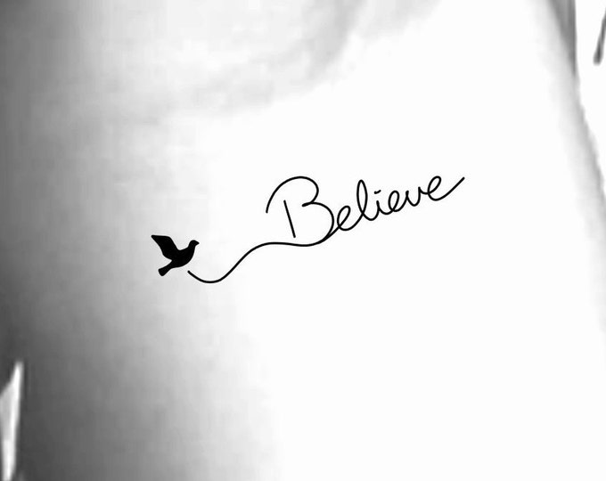 Believe Bird Temporary Tattoo