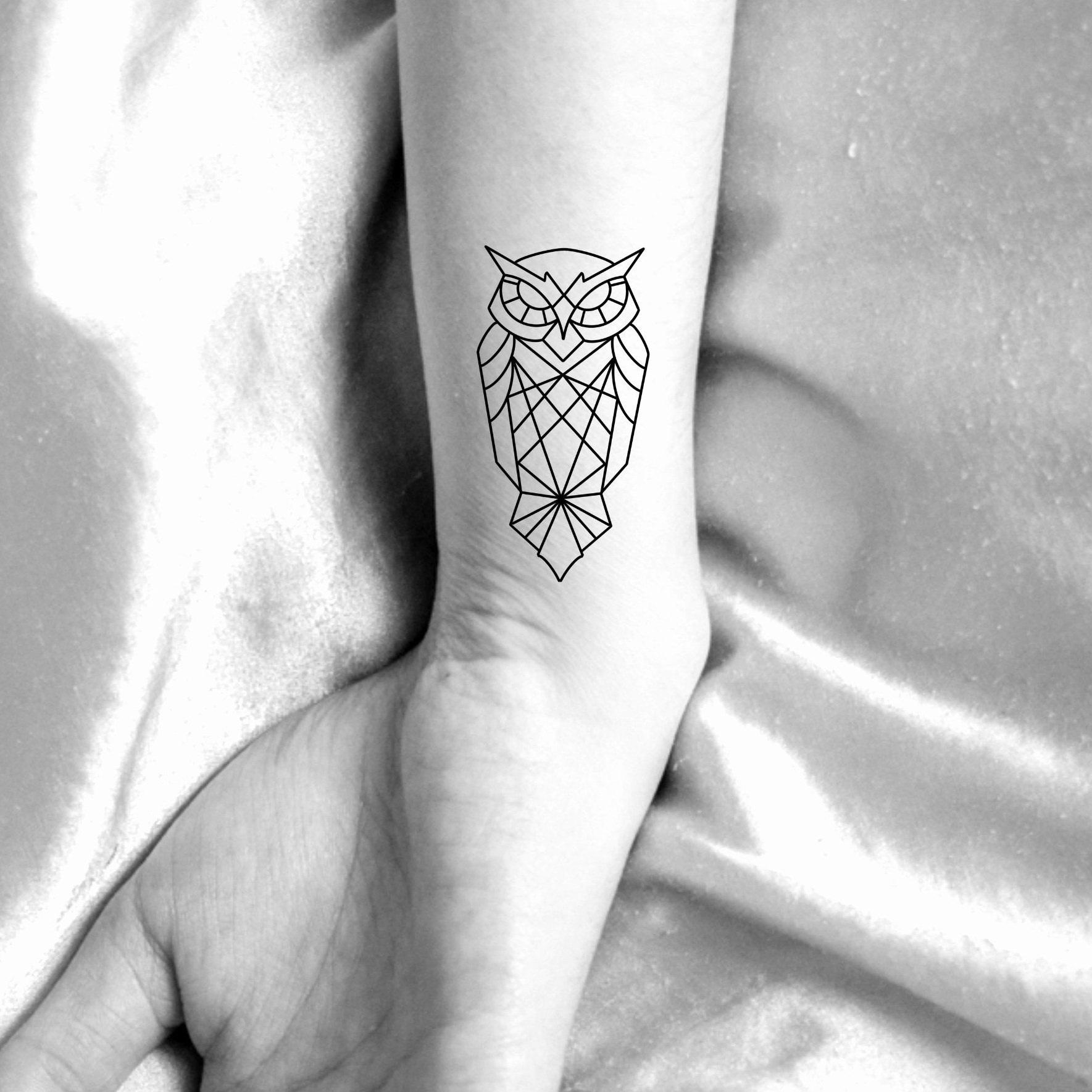 Forearm Geometric Owl tattoo  Daryas work