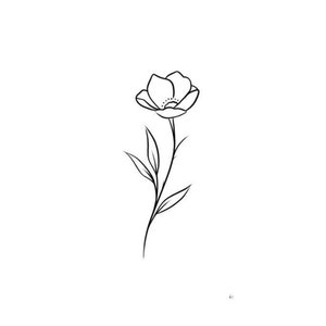 Wildflower Temporary Tattoo / Floral Tattoo / Small Tattoo / Simple ...