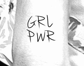 Girl Power Temporary Tattoo / Grl Pwr temporary tattoo