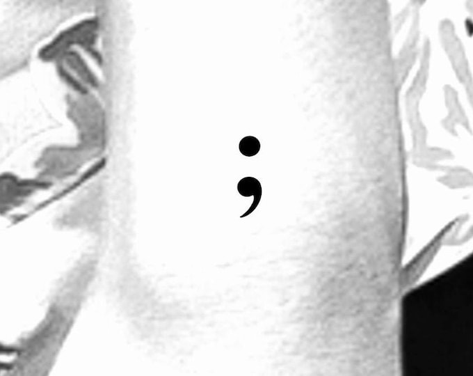 Small Semicolon Temporary Tattoo