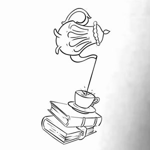 Books and Tea Temporary Tattoo