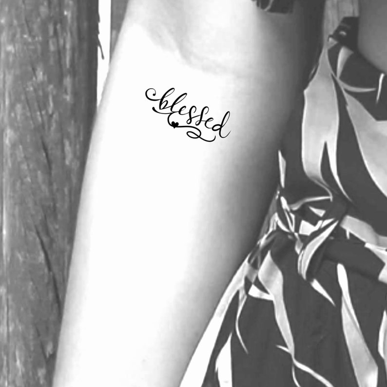 Blessed Temporary Tattoo - Etsy