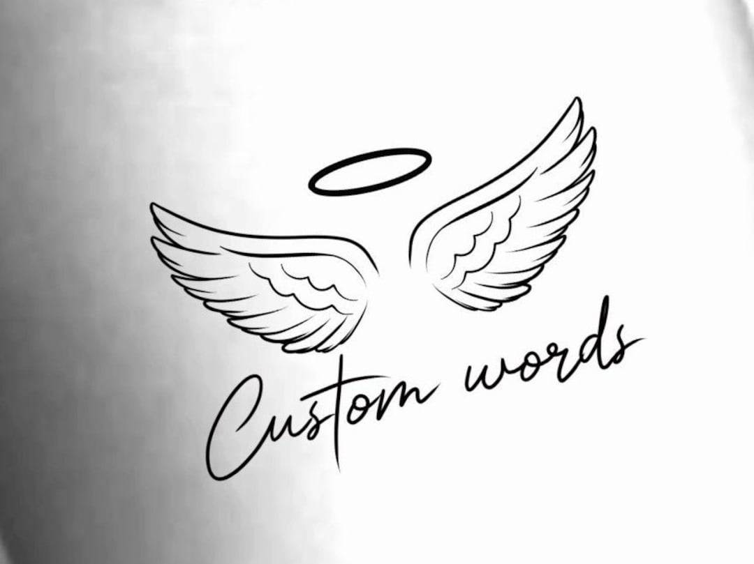 Custom Angel Wings Temporary Tattoo 