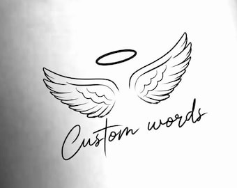 Custom Angel Wings Temporary Tattoo