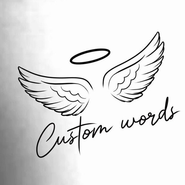 Custom Angel Wings Temporary Tattoo