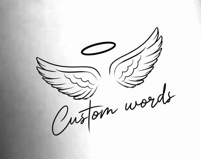 Custom Angel Wings Temporary Tattoo