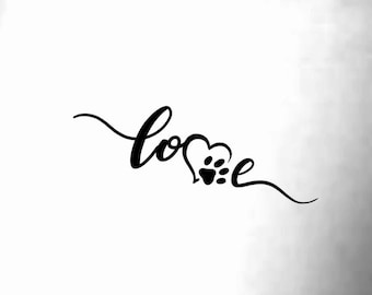 Dog Paw Love Temporary Tattoo