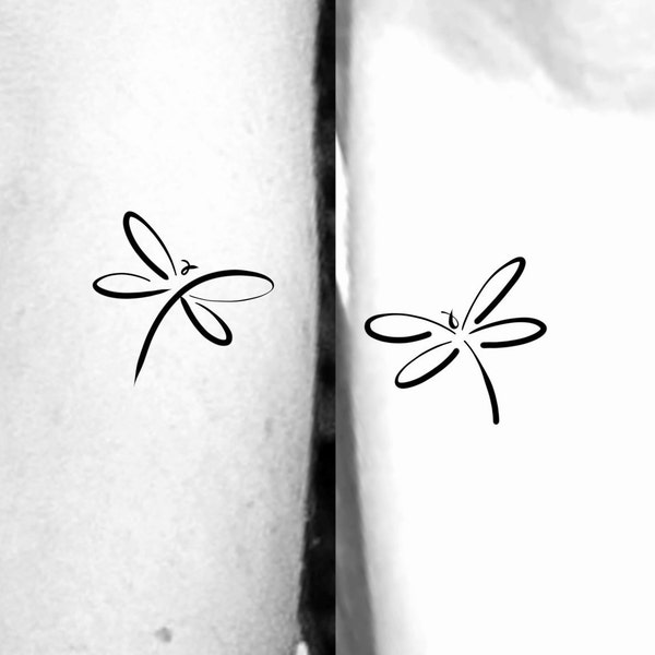 2 Dragonfly bff Matching Temporary Tattoos / sister tattoos / siblings tattoo / best friends tattoo