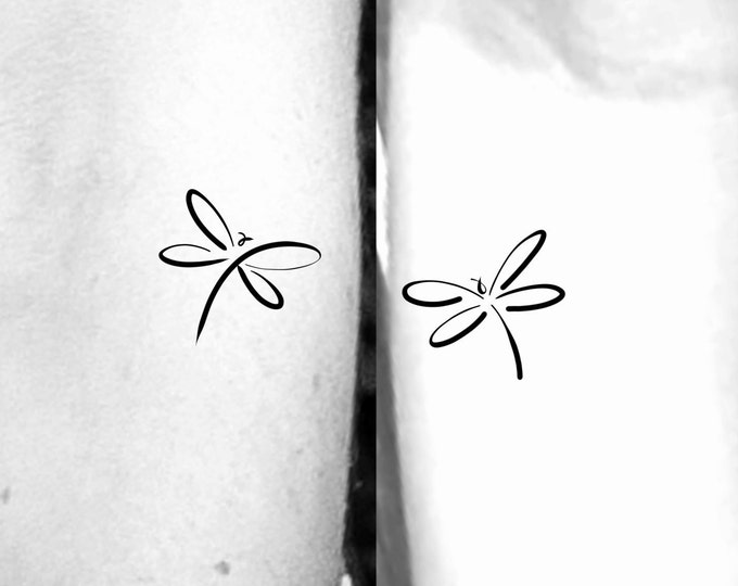2 Dragonfly bff Matching Temporary Tattoos / sister tattoos / siblings tattoo / best friends tattoo