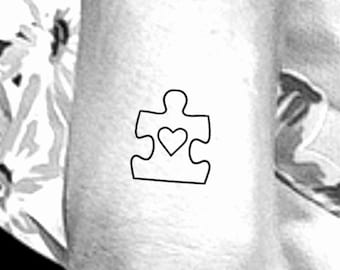 Puzzle Piece Outline Temporary Tattoo