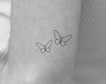 Butterfly Temporary Tattoo / butterfly outline tattoo / small tattoo