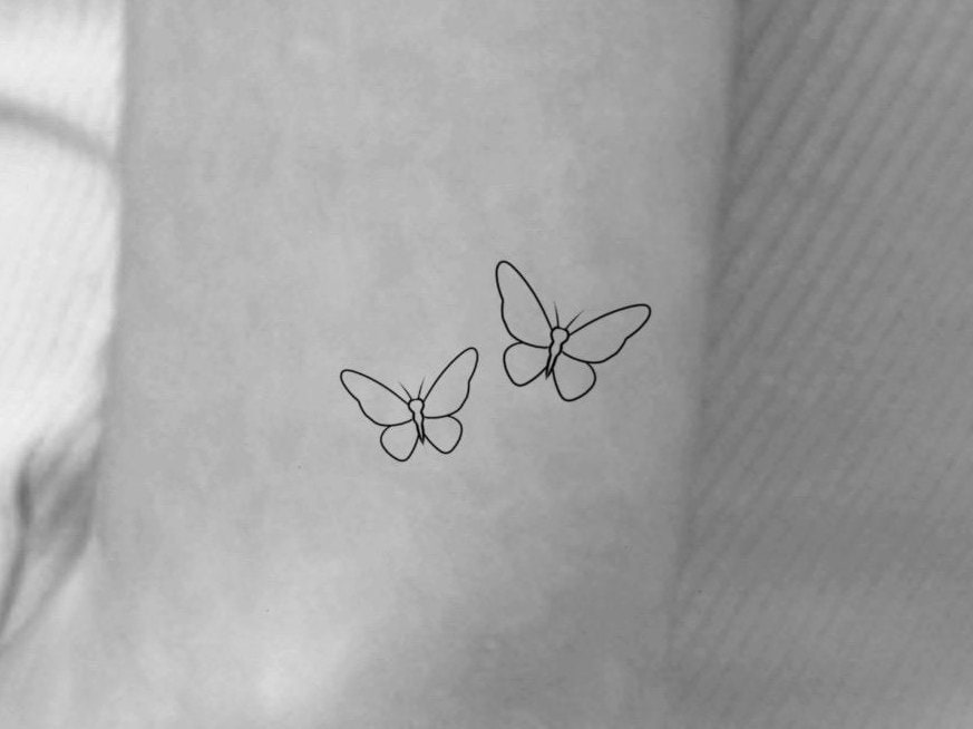 Butterfly Temporary Tattoo / Butterfly Outline Tattoo / Small ...