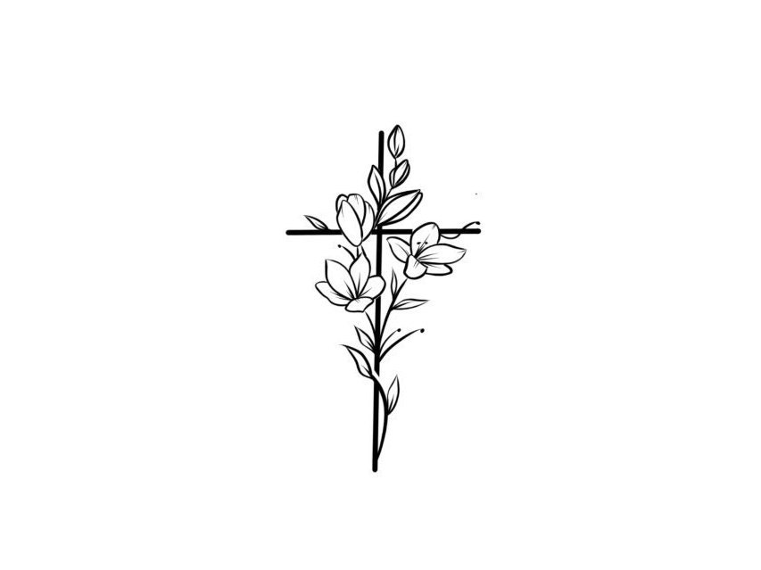 Cross Lily Flower Tattoo Design by jacksonmstattoo on DeviantArt