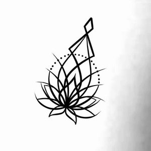 Lotus Geometric Temporary Tattoo