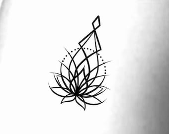 Lotus Geometric Temporary Tattoo