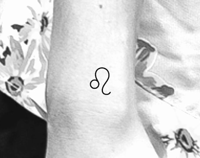 Leo Zodiac Symbol Temporary Tattoo