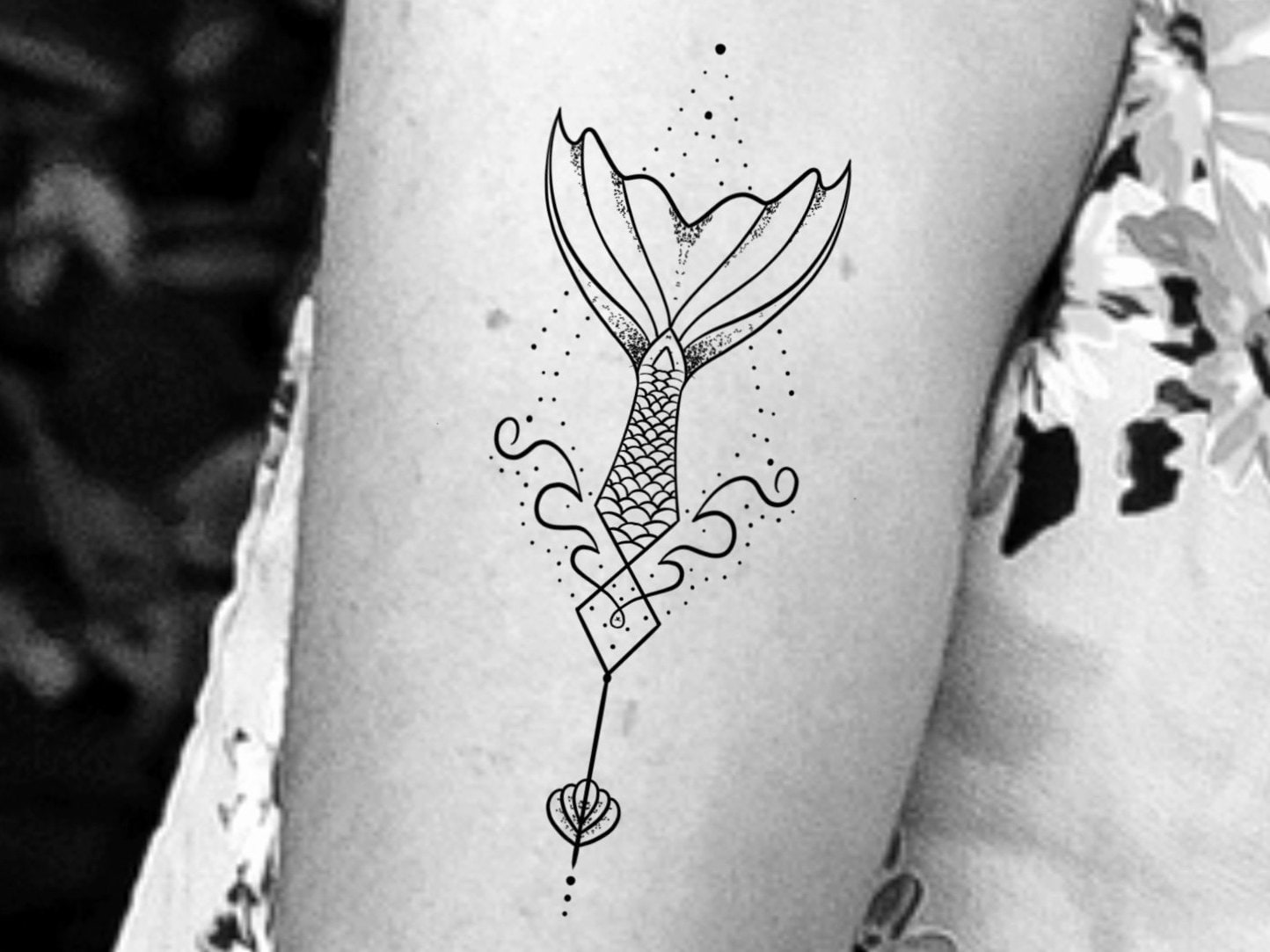 Mermaid Tattoo - Etsy Mermaid Tattoo - Etsy