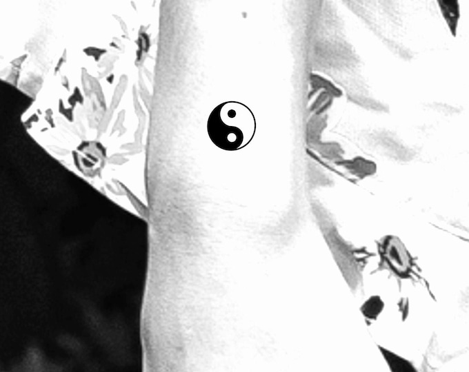 Yin Yang Temporary Tattoo / small yin yang tattoo / tiny temporary tattoo