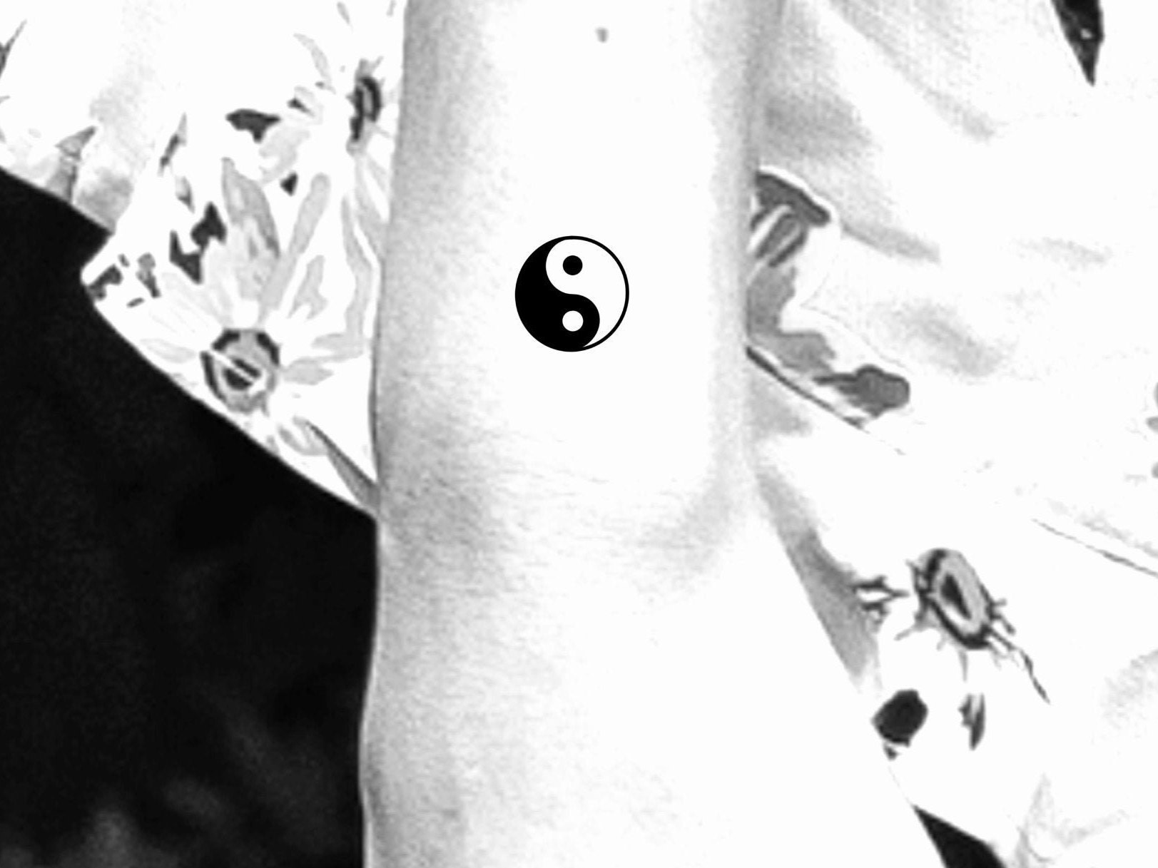 Yin Yang Temporary Tattoo / small yin yang tattoo / tiny temporary tattoo