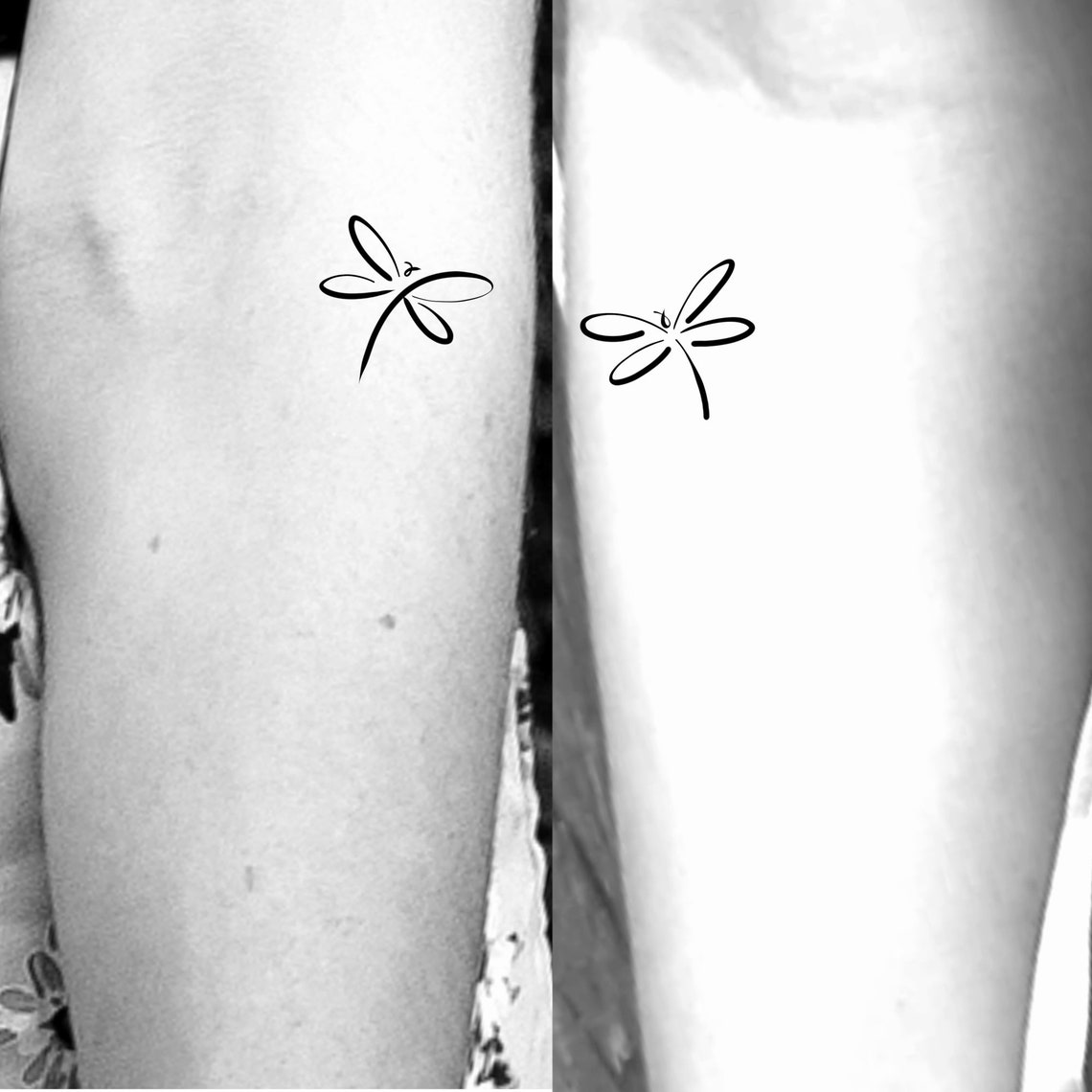 2 Dragonfly Bff Matching Temporary Tattoos / Sister Tattoos / | Etsy