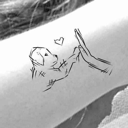 Puppy Temporary Tattoo / Dog Tattoo Etsy