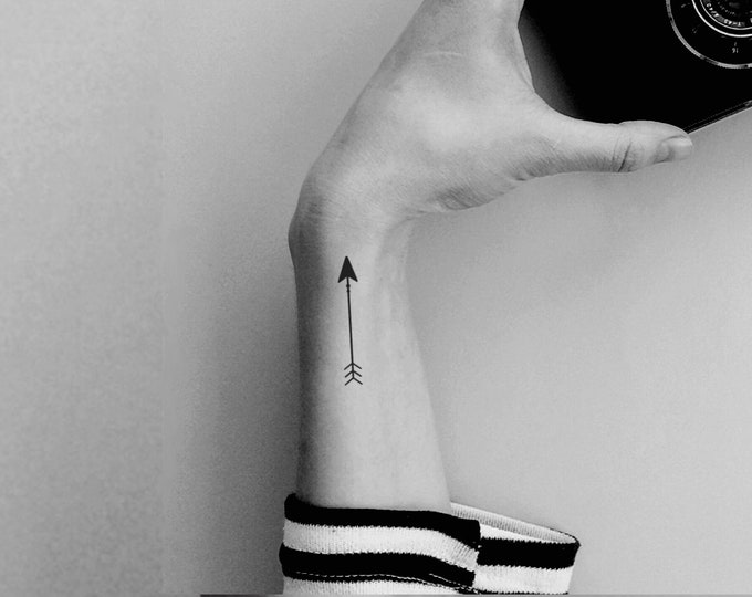 Arrow temporary tattoo / simple arrow tattoo / small arrow tattoo / tiny arrow tattoo