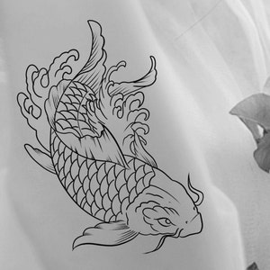 Large Koi Fish Temporary Tattoo