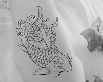 Large Koi Fish Temporary Tattoo