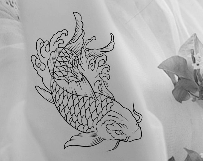 Large Koi Fish Temporary Tattoo