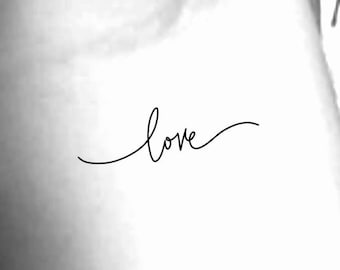 Love Temporary Tattoo - Etsy
