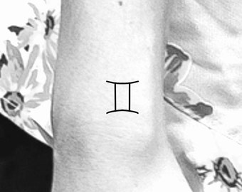 Gemini Symbol Tattoo - Etsy Gemini Symbol Tattoo - Etsy