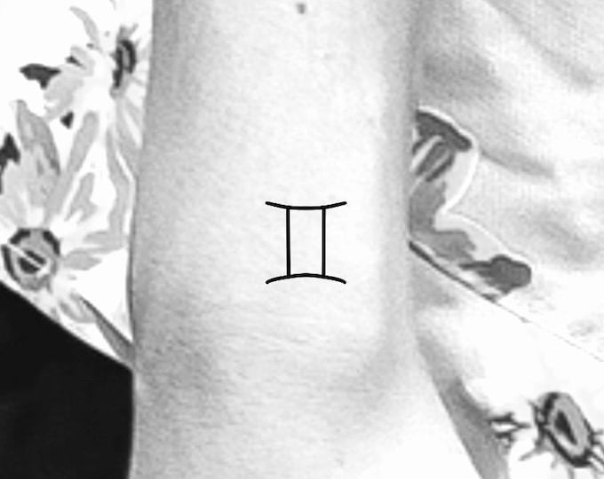 Gemini Zodiac Symbol Temporary Tattoo