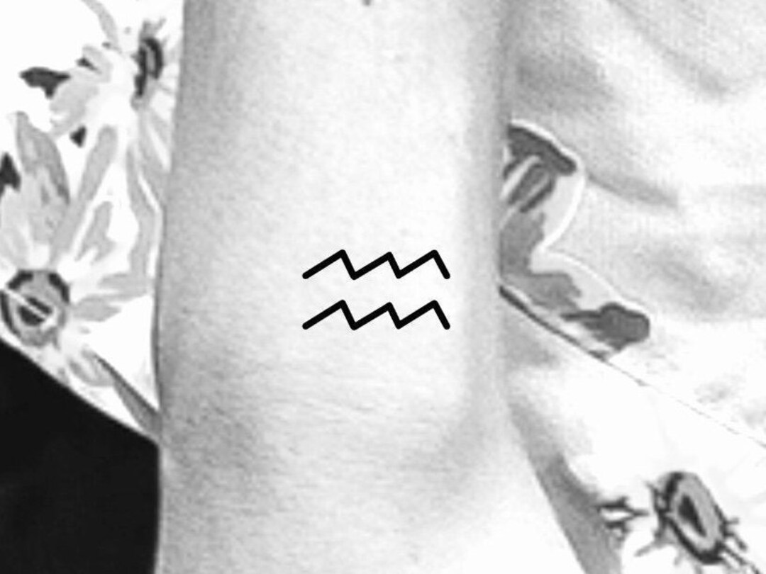 Signe Verseau Tatouage Verseau Homme Tatouage Temporaire Symbole Zodiaque Verseau - Etsy France