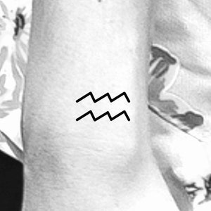 Aquarius Zodiac Symbol Temporary Tattoo