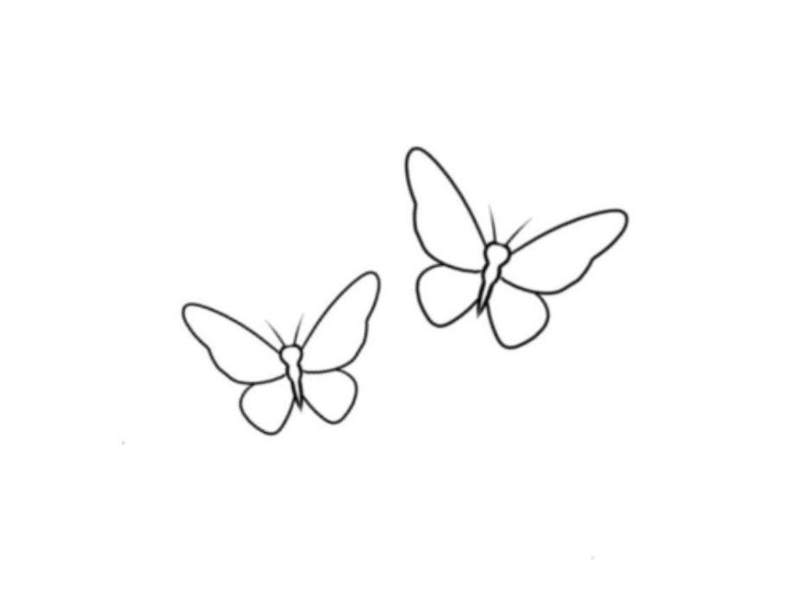 Butterfly Temporary Tattoo / butterfly outline tattoo / small Etsy