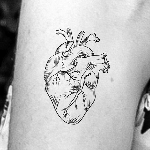 Love Heart Temporary Tattoo / Small Heart Tattoo / Love Temp Etsy