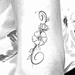 Floral Swirls Temporary Tattoo