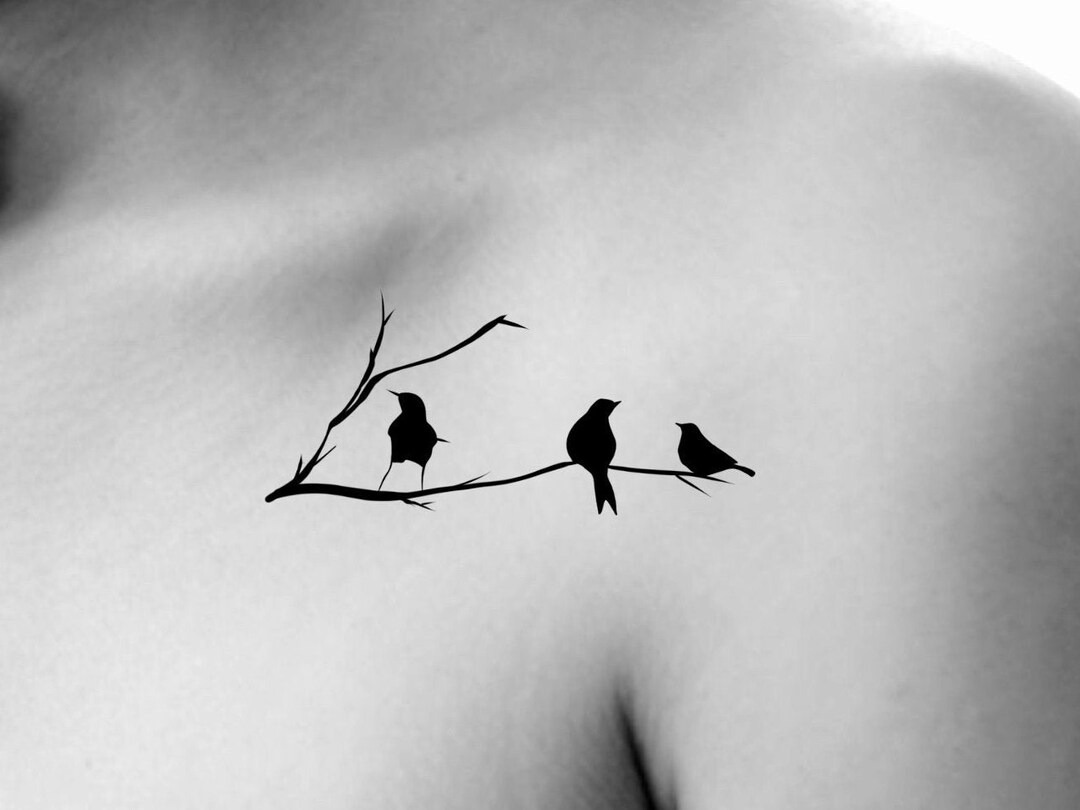 Birds on Branch Temporary Tattoo - Etsy