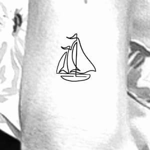 Sailboat Temporary Tattoo / boat tattoo / water tattoo / sailing tattoo / ocean tattoo / beach tattoo / wrist tattoo / arm tattoo