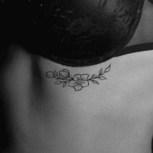 Wildflower Temporary Tattoo / floral tattoo / small tattoo / simple tattoo / floral tattoo 3