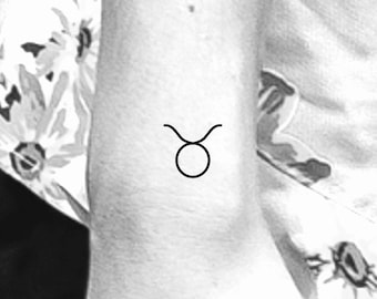 Taurus Zodiac Symbol Temporary Tattoo
