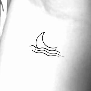 Crescent Moon Water Temporary Tattoo