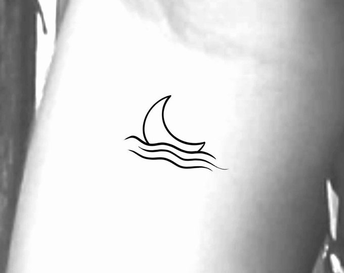 Crescent Moon Water Temporary Tattoo