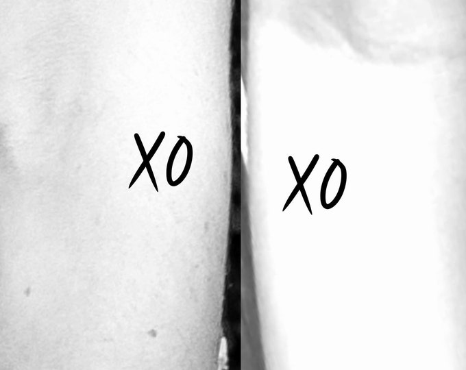 2 Hugs and Kisses Temporary Tattoos / Matching tattoo / bff tattoo / sisters tattoo