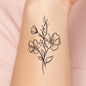Wildflower Temporary Tattoo / floral tattoo / small tattoo / simple tattoo / flower tattoo 2