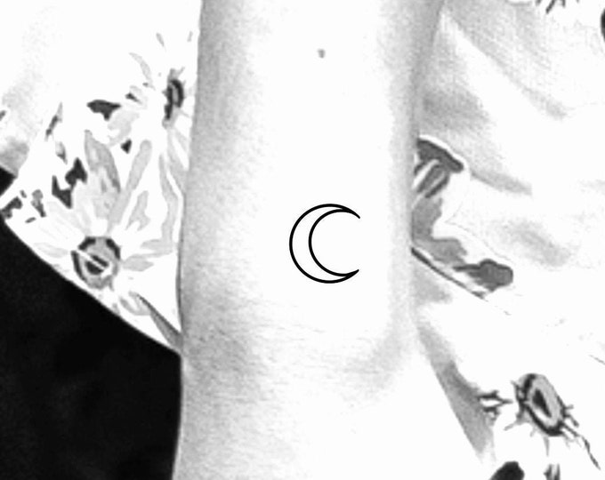 Small Crescent Moon Temporary Tattoo