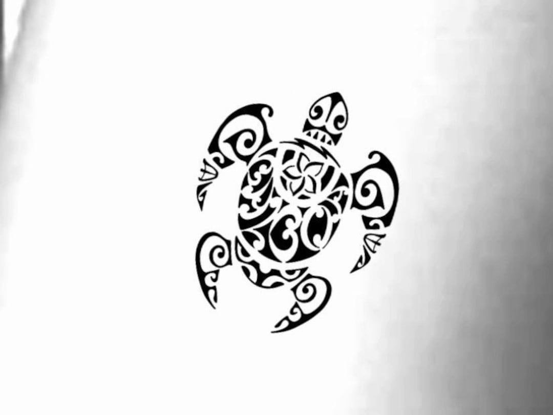 Cook Island Hoodie - Turtle and Tribal Tattoo Of Polynesian